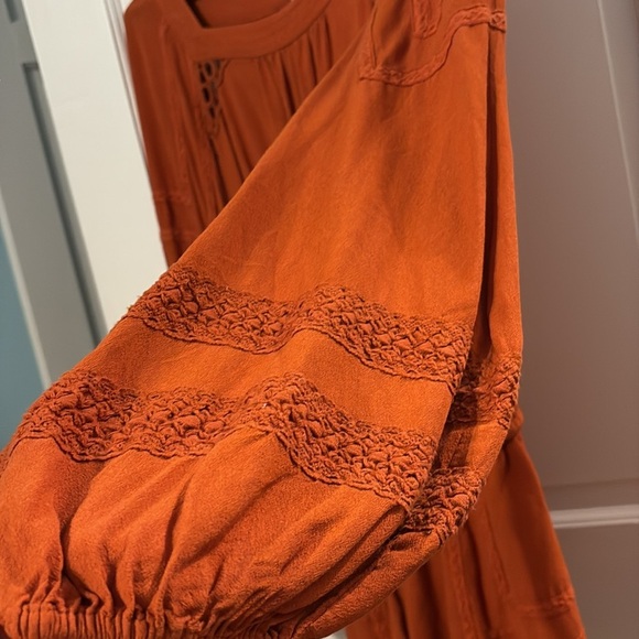 Free People Orange women’s romper - size small - long sleeve with shorts - Picture 4 of 7